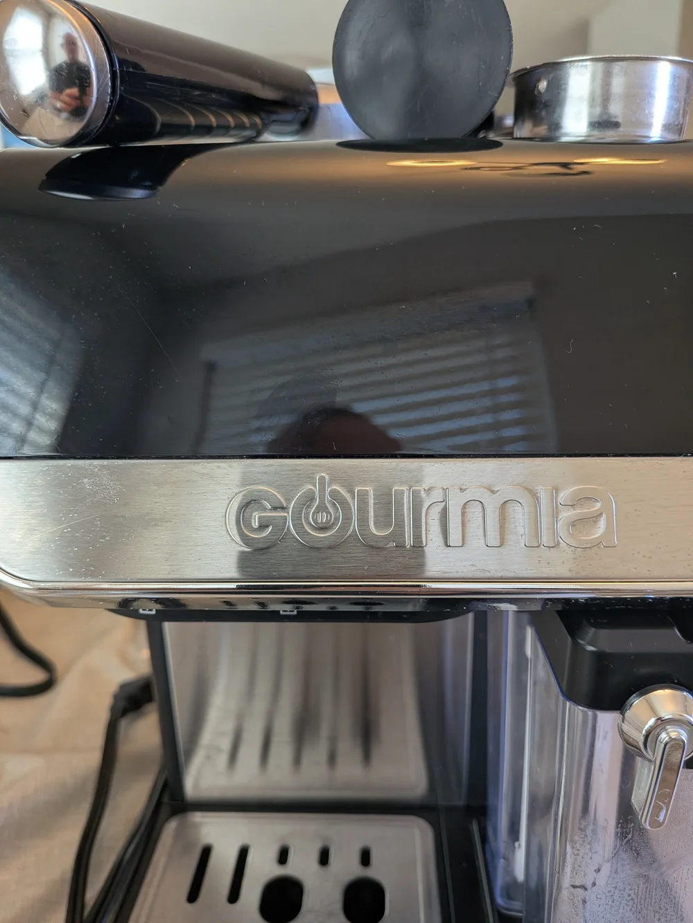Black Stainless Steel Espresso Machine with Milk Frother